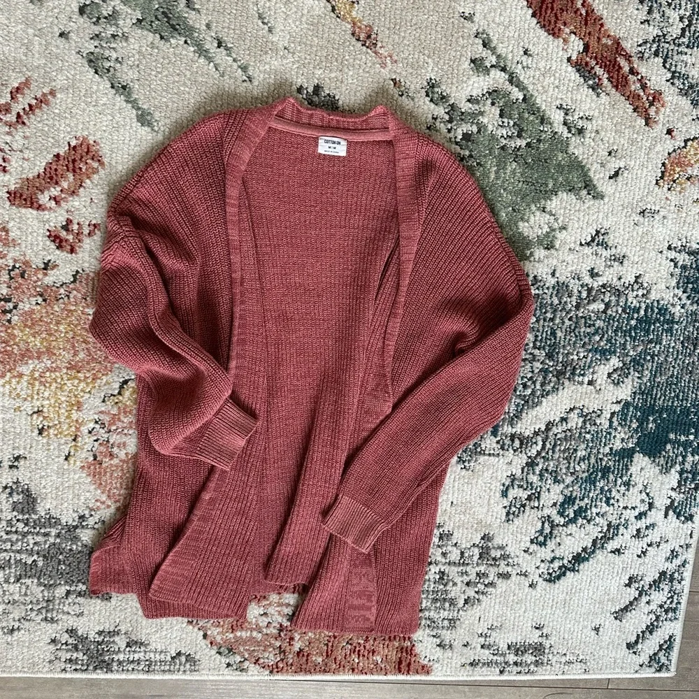 Cotton On Women's Archy Cardigan Sweater Size Medium Canyon Rose Marsala Twist - Picture 6 of 16